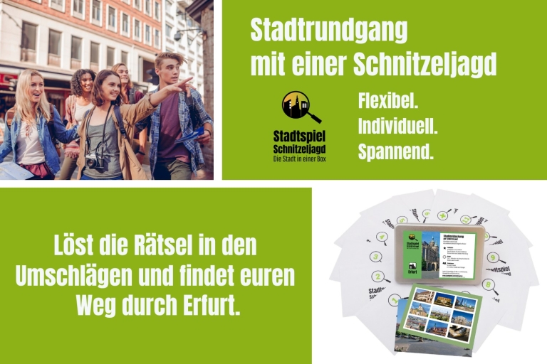 Erfurt: zelfgeleide speurtochtSpeurtochtbox incl. verzending in Duitsland