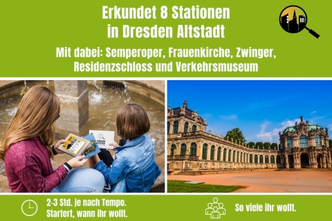 Dresden: Schnitzeljagd durch die Altstadt für KidsSchnitzeljagd-Box inkl. Versand innerhalb Deutschlands