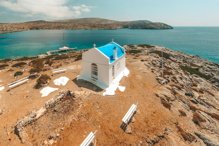 Heraklion: Katamarankryssning i solnedgången med middag och dryckHeraklion: Katamarankryssning till Dia och middag