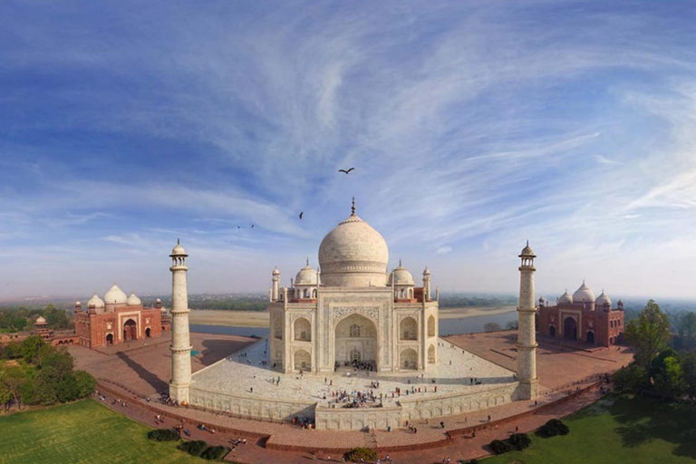 Från Delhi: Hoppa över kön Taj Mahal och Agra Fort dagsutflyktRundresa med bil, chaufför, lunch, guide och entréer till monument