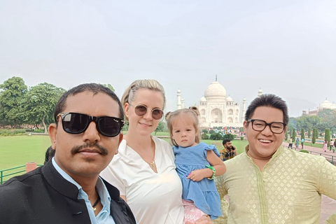 Från Delhi: Hoppa över kön Taj Mahal och Agra Fort dagsutflyktRundresa med bil, chaufför, lunch, guide och entréer till monument