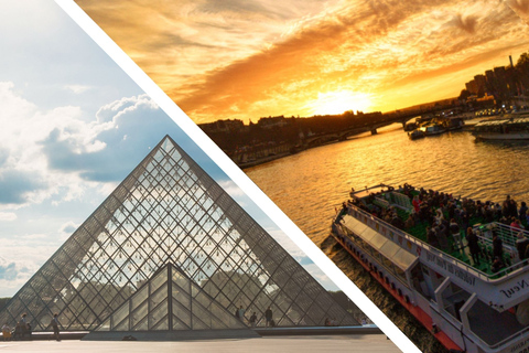 Parijs: Louvre Gereserveerd ticket en riviercruise comboParijs: Combinatie van gereserveerde ticket voor het Louvre en riviercruise