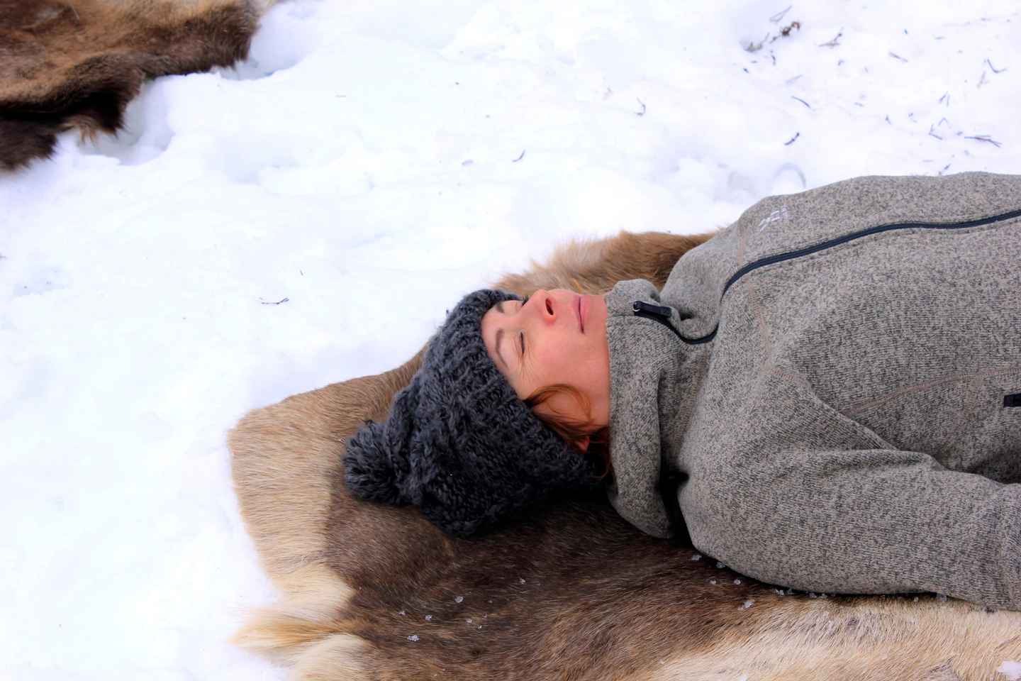 Reindeer yoga in Kuusamo