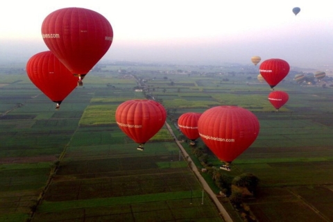 Vol en montgolfière au-dessus de Louxor, visite guidée de 4 temples