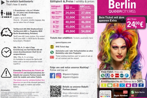 Berlín: QueerCityPass con transporte y descuentosQueerCityPass Berlín ABC 4 Días