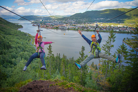 Voel de adrenaline in Mosjøen ZiplineMosjøen-tokkelbaan