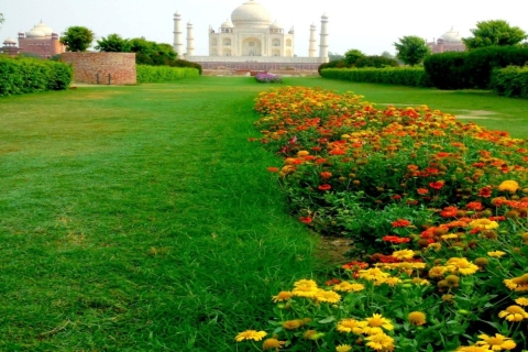 Desde Delhi: Visita nocturna al Taj Mahal en cocheVisita nocturna con alojamiento en hotel de 5 estrellas