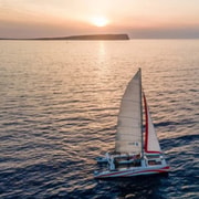 Fornells: Catamaran Sunset Cruise of Menorca's Coast