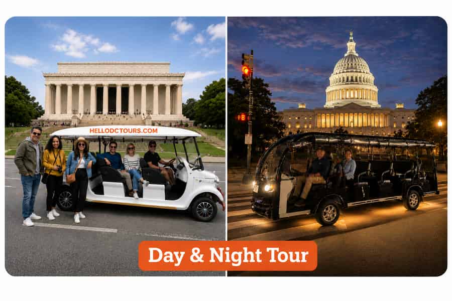 Washington, DC: Geführte Tages- und Abendtour zu den Denkmälern mit dem E-Cart. Foto: GetYourGuide Washington, DC: Geführte Tages- und Abendtour zu den Denkmälern mit dem E-Cart. Foto: GetYourGuide