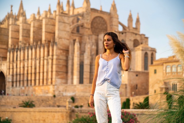 Visit Palma: Professional photoshoot outside Palma Cathedral in Palma de Mallorca