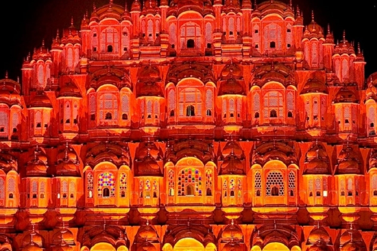 Desde Delhi: Excursión nocturna a Jaipur (Ciudad Rosa del Rajastán)