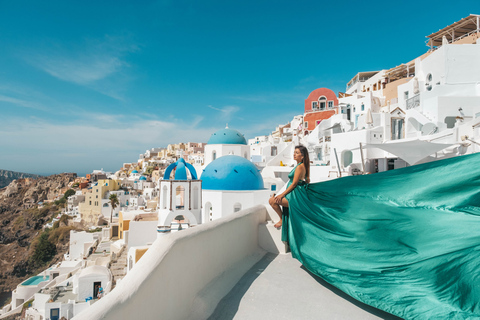 Flying Dress Santorini Photoshoot