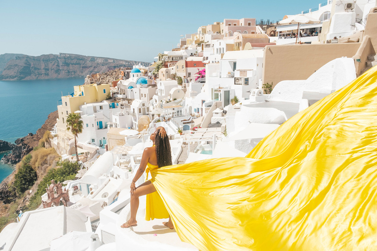 Flying Dress Sesión de fotos en Santorini