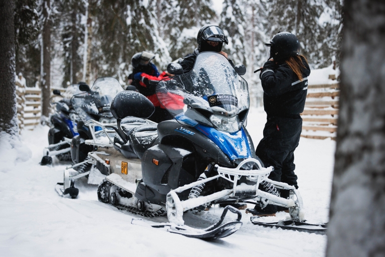Rovaniemi: gezinsvriendelijke sneeuwscooter- en pooldierentour