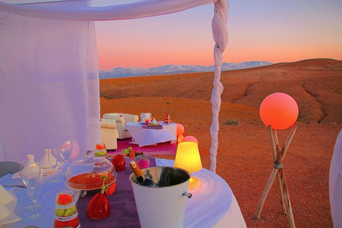 Desde Marrakech : Cena mágica en el desierto de Agafay con camello