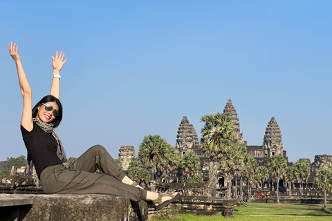 Siem Reap: Ganztägiges Angkor Wat-Tempel-Erlebnis mit SonnenuntergangGanztägige private Besichtigung von Angkor mit Sonnenuntergang