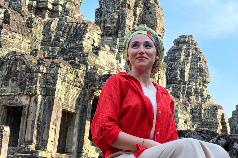 Siem Reap: Ganztägiges Angkor Wat-Tempel-Erlebnis mit SonnenuntergangGanztägige private Besichtigung von Angkor mit Sonnenuntergang