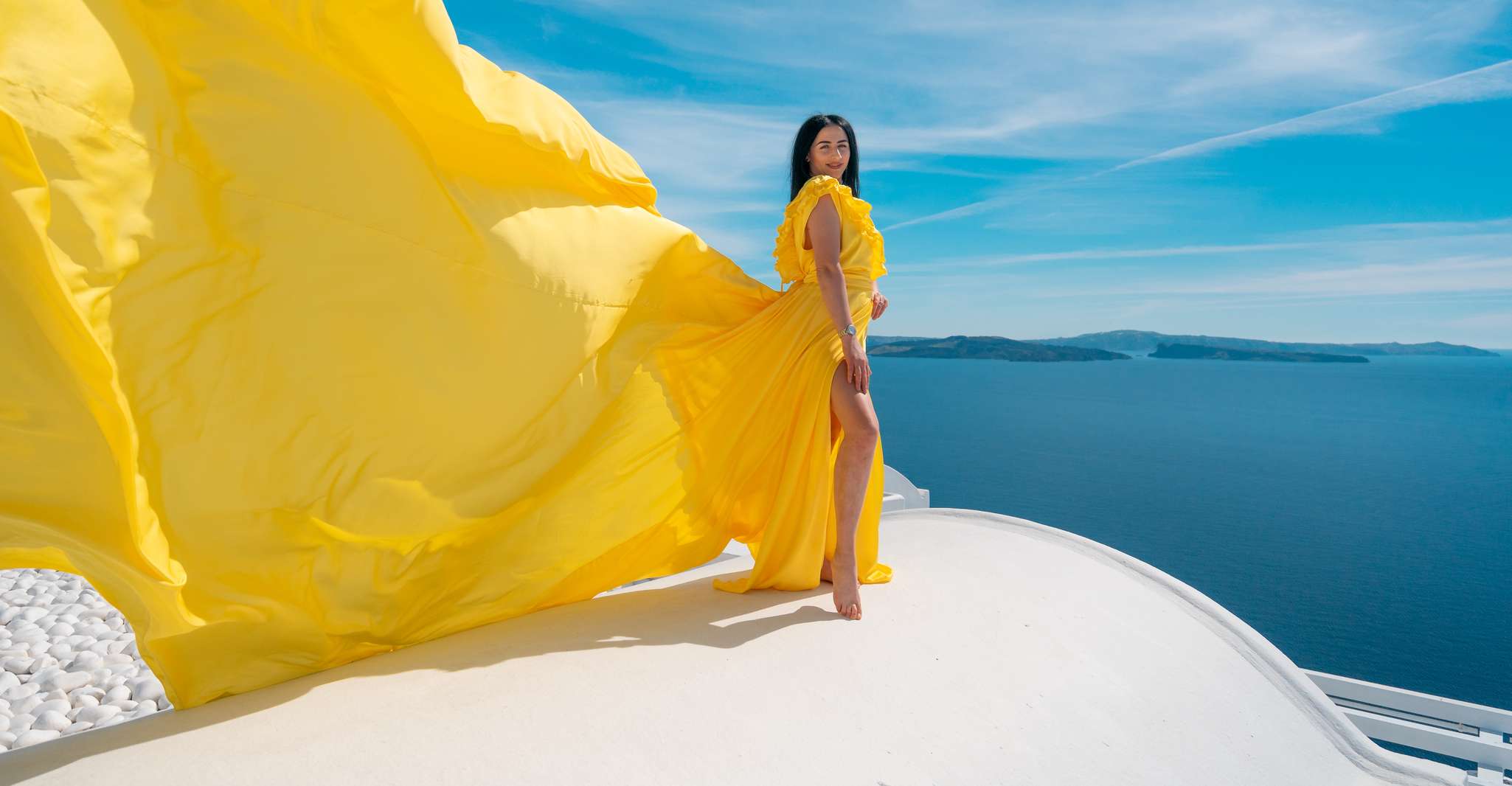 Santorini, Flying Dress Professional Photoshoot in Oia - Housity