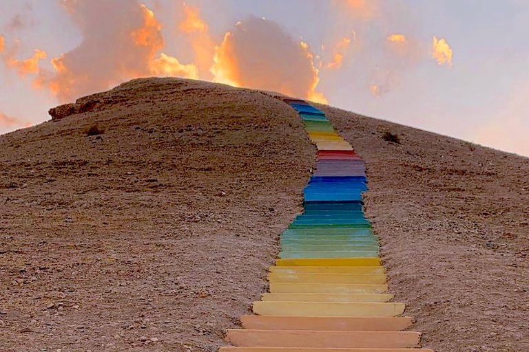 Marrakech : Promenade à dos de chameau au coucher du soleil et escalier arc-en-ciel