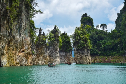 From Khao Lak: Khao Sok Lake & Bamboo Rafting & Cave Khao Sok Jungle: Cheow Larn Lake & Bamboo Rafting & Cave
