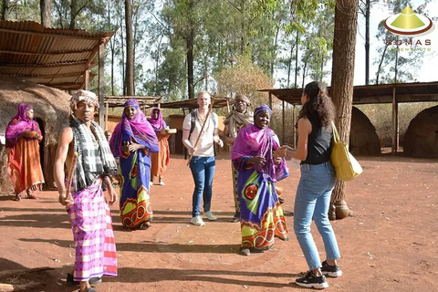 Spectacles culturels en direct. Visite de l'après-midi des Bomas du Kenya.