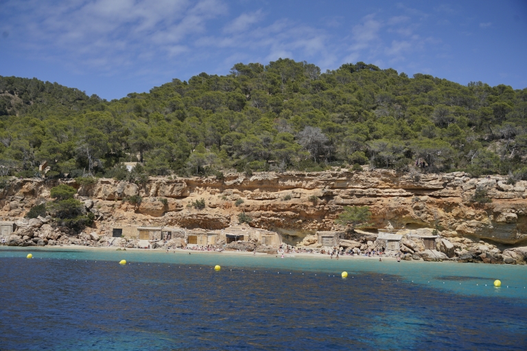 Ibiza: rejs statkiem o zachodzie słońca Cala Salada i Cala Gracio i nurkowanie z rurką