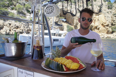 Ibiza: Cala Salada & Cala Gracio Sunset Boottocht & Snorkelen