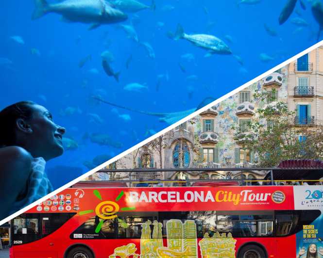 Barcelona: Hop-On Hop-Off bussi- ja akvaariokierros