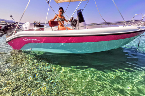 Alquiler de barco sin licencia a la Isla de la Tortuga y las Cuevas de KeriLaganas: 4 horas de alquiler de barco privado, Parque Marino y Cuevas de Keri