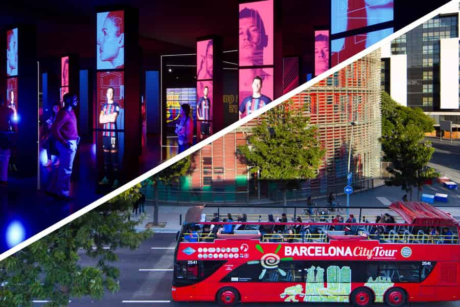 Barcelona Hop-On/Hop-Off-Bus und FC Barcelona Immersive Tour. Foto: GetYourGuide