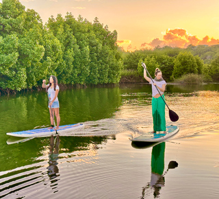 Stand up paddleboarding in Mauritius Island