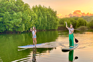 Stand up paddleboarding in Mauritius Island