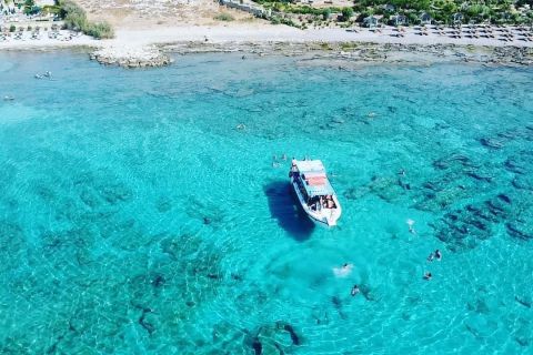 Lindos: Glass Bottom Boat Tour with Navarone Snorkeling Stop