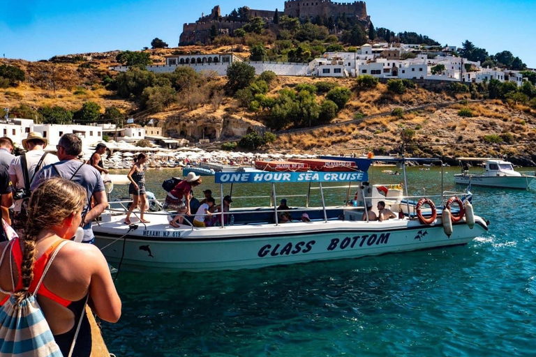 Lindos: Glass Bottom Boat Tour with Snorkeling Lindos: 3 Hour Glass Bottom Boat Tour with Snorkelling