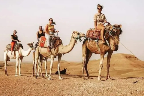 Marrakech: Tour del deserto di Agafay con quad, giro in cammello e cena