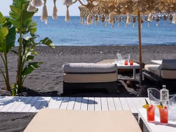 Perivolos Beach: Sun-Bed Experience FortyOne Bar Restaurant