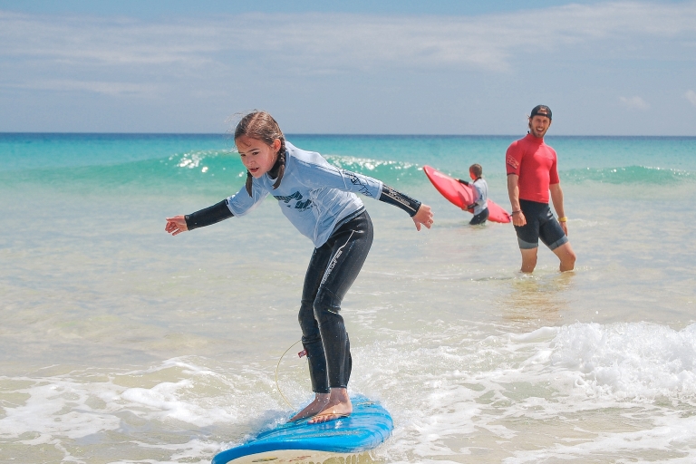 Kids & family surf course at Fuerteventura's endless beaches Course for kids under 12 surfing without their parents