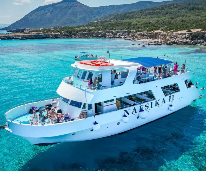 Latchi: Nafsika II Boat Cruise to the Blue Lagoon