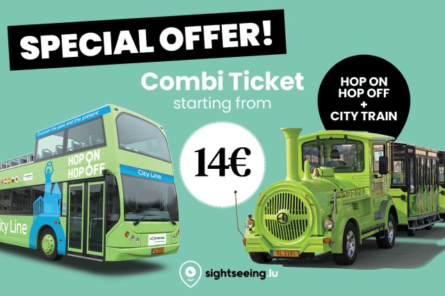Visit Luxembourg Hop-on Hop-off Bus and City Train Combo Ticket in Luxembourg City