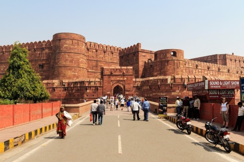 Au départ d'Agra : Fort d'Agra et Mehtab Magh avec visite des boutiques