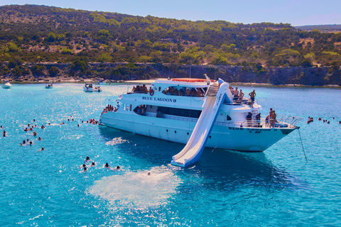 Polis: Paphos & Blue Lagoon Boat Cruise with Waterslide