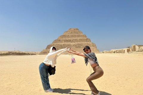 Le Caire : Visite privée d'une journée : Pyramides, Saqqara et Dahshur
