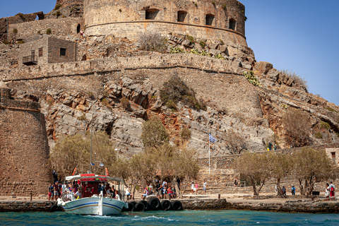 Heraklion Spinalonga Agios Nikol. Elounda all inn Boot + BBQAlleen vanuit Agia Pelagia, Lygaria en Fodele