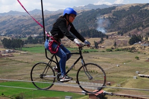 Depuis Cuzco : Excursion en vélo volant, vol de 800 m et lac Piuray