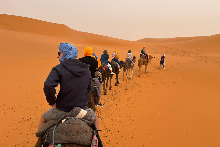 Merzouga: Overnight Camel Trek with Sandboarding Luxury Desert Camp