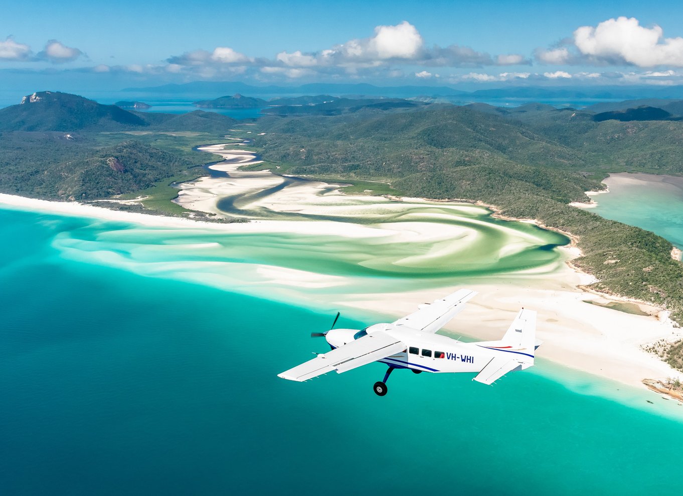 Fra Airlie Beach: Whitsundays Scenic Flight med afhentning