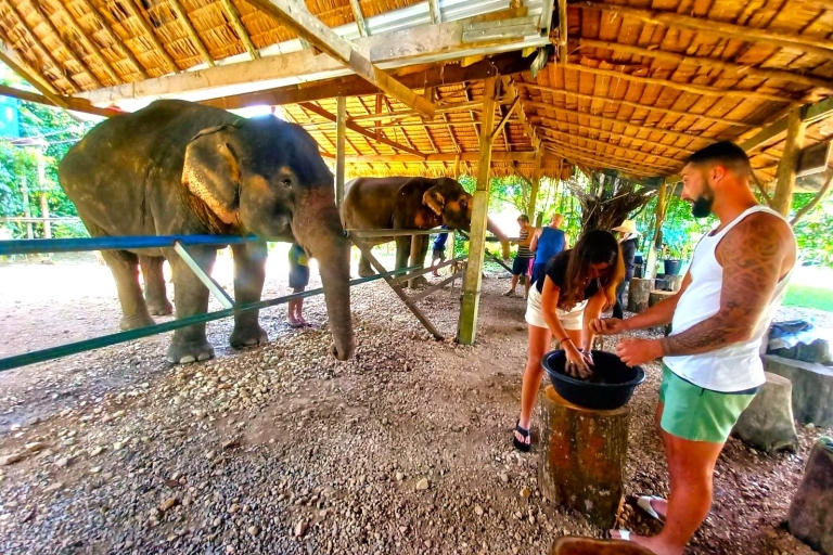 Phuket: Khao Sok Private Elephant Day Care and Bamboo Raft German speaking guide
