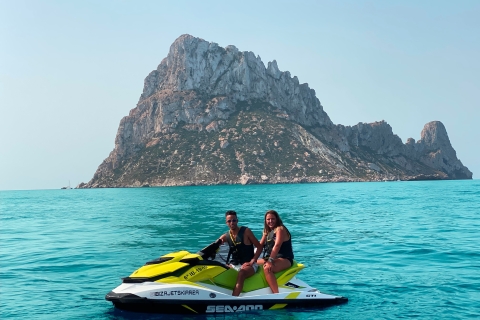 Ibiza: jetski-tour met gids Es Vedra, met snorkelen