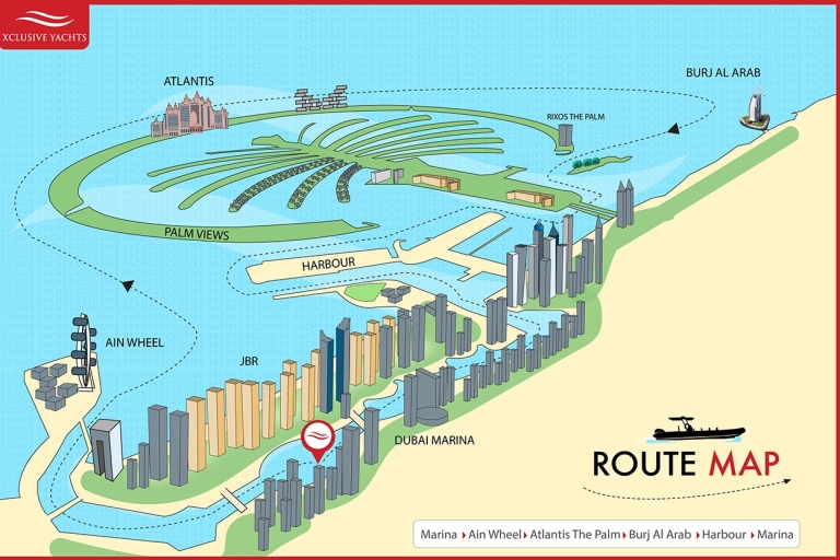 Dubai: per speedboot naar Marina, Atlantis & Burj Al ArabBoottocht van 90 minuten