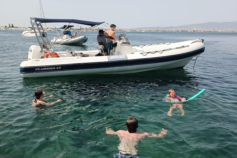 Cagliari: Devil’s Saddle Boat Tour with 4 Stops and Prosecco Cagliari: Sunset Boatour,Last Dive at Devil's Saddle eDrinks